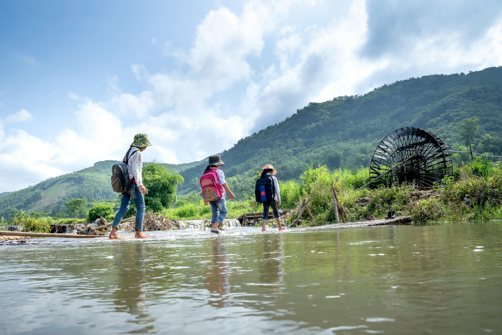 Travelers connecting with local communities